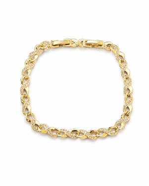 Rhinestone Twist Link Bracelet