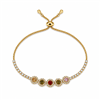 5pcs Halo Sunflower Zircon Adjustable Tennis Bracelet