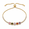 5 Pcs Square Halo Zircon Adjustable Tennis Bracelet