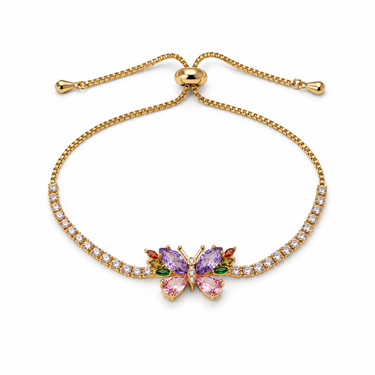 Butterfly Zircon Adjustable Tennis Bracelet