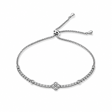 Clover Zircon Adjustable Tennis Bracelet