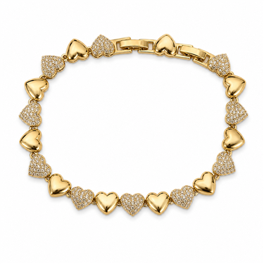Heart PavÃ© Crystal Chain Bracelet
