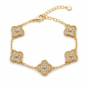 Gold Lucky Clover Bracelet