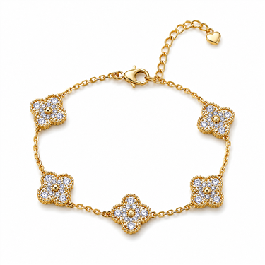 Gold Lucky Clover Bracelet