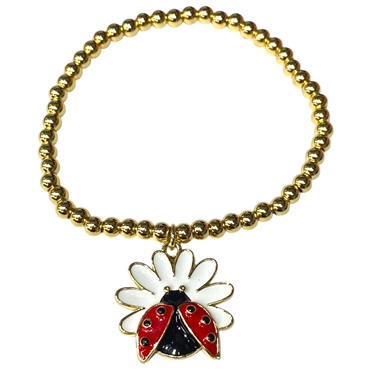 GOLD LADY BUG BRACELET