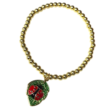 GOLD LADY BUG BRACELET