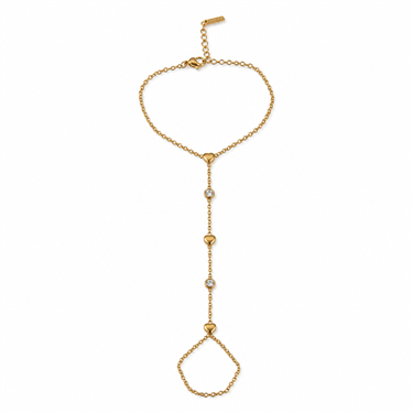 Heart Crystal Hand Chain Bracelet