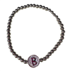 SILVER BEAED ''B'' BRACELET