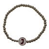 SILVER BEADED ''J'' BRACELET