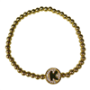 GOLD BEADED ''K'' BRACELET