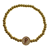 GOLD BEADED ''P'' BRACELET