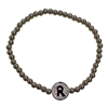 SILVER BEADED ''R'' BRACELET