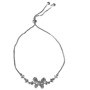 SILVER BUTTERFLY SLIDER BRACELET