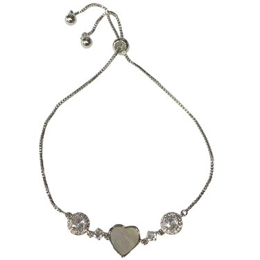 SILVER HEART SLIDER BRACELET