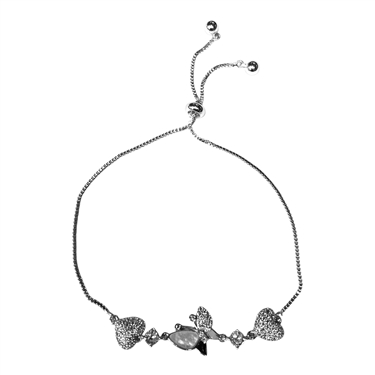 SILVER BUTTERFLY SLIDER BRACELET