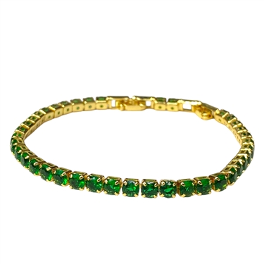 GOLD GREEN TENNIS BRACELET