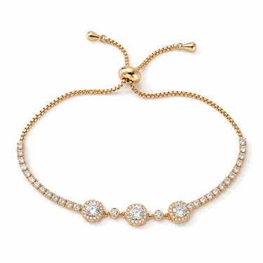 Full Zircon Adjustable Tennis Bracelet