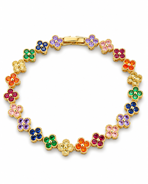 Four-Leaf Clover Zircon Bracelet