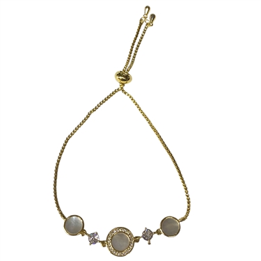 GOLD MOTHER OF PEARL SLIDER BRACELET