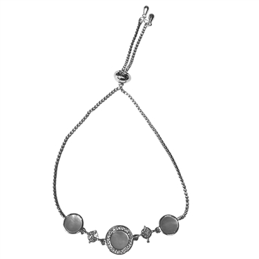 SILVER MOTHER OF PEARL SLIDER BRACELET