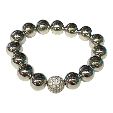 SILVER BEADED BRACELET