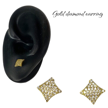 GOLD DIAMOND SHAPE EARRING