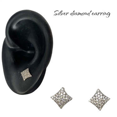 SILVER DIAMOND SHAPE EARRING