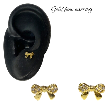 GOLD BOW EARRING