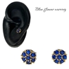 GOLD BLUE FLOWER EARRING