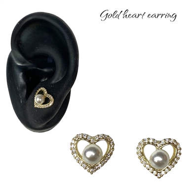 GOLD HEART EARRING
