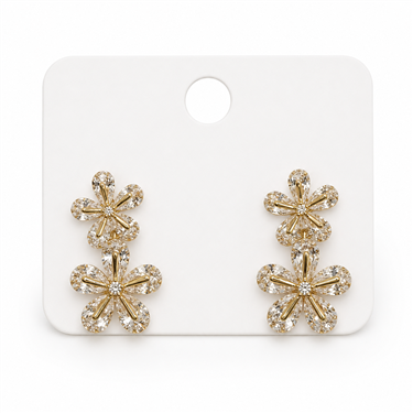 Double Floral Stud Earrings