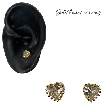 GOLD HEART EARRING