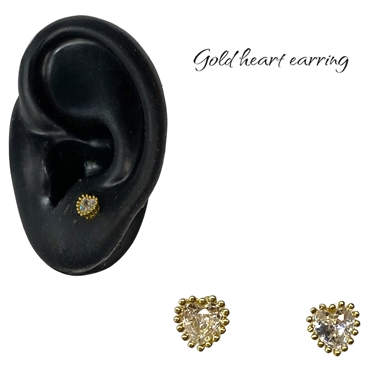 GOLD HEART EARRING