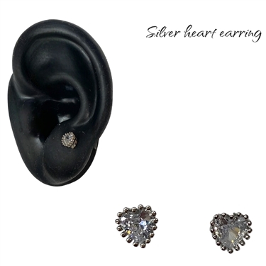 SILVER HEART EARRING