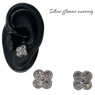 SILVER FLOWER EARRING