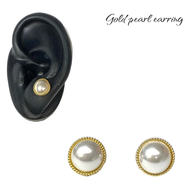 GOLD PEARL EARRING