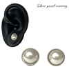 SILVER PEARL EARRING