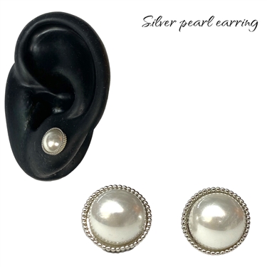 SILVER PEARL EARRING