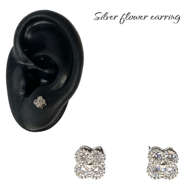 SILVER FLOWER EARRING