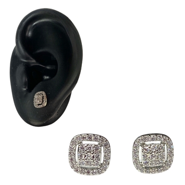 SILVER SQUARE EARRING