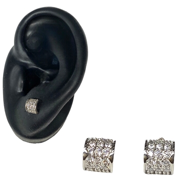 SILVER SQUARE EARRING