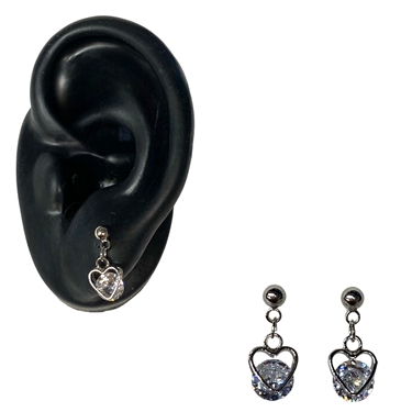 SILVER HEART EARRING