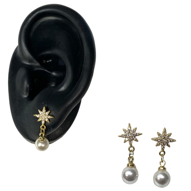 GOLD STAR DANGLING EARRING