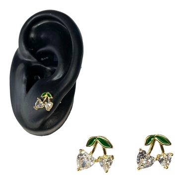 GOLD CHERRY EARRING