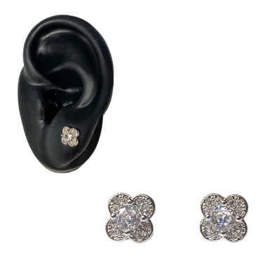 SILVER FLOWER EARRING