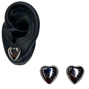 SILVER HEART EARRING