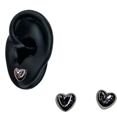 SILVER HEART EARRING