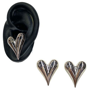 SILVER HEART EARRING