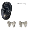 SILVER BOW EARRING