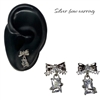 SILVER BOW EARRING